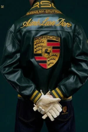 Porsche Green Leather Jacket from Elexwear.