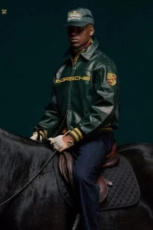 Porsche Green Leather Jacket from Elexwear.