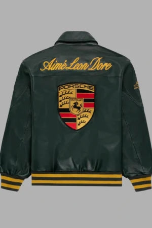 Porsche Green Leather Jacket from Elexwear.