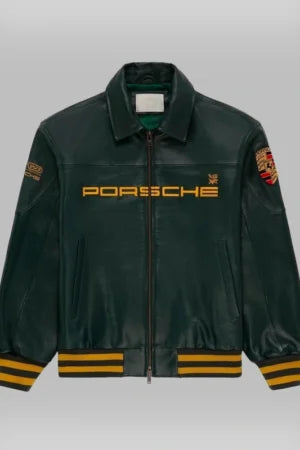 Porsche Green Leather Jacket from Elexwear.