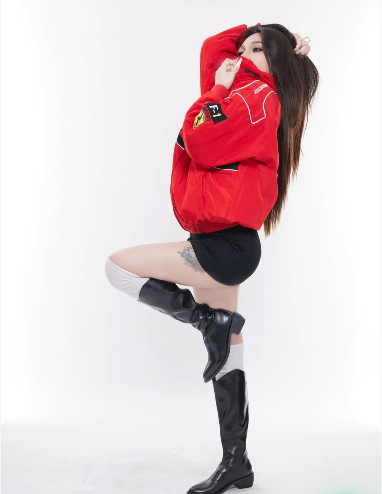 Elexwear Ferrari Red  Racing Jacket – Premium Red F1 Inspired Bomber Jacket | Unisex Streetwear | Winter Wear