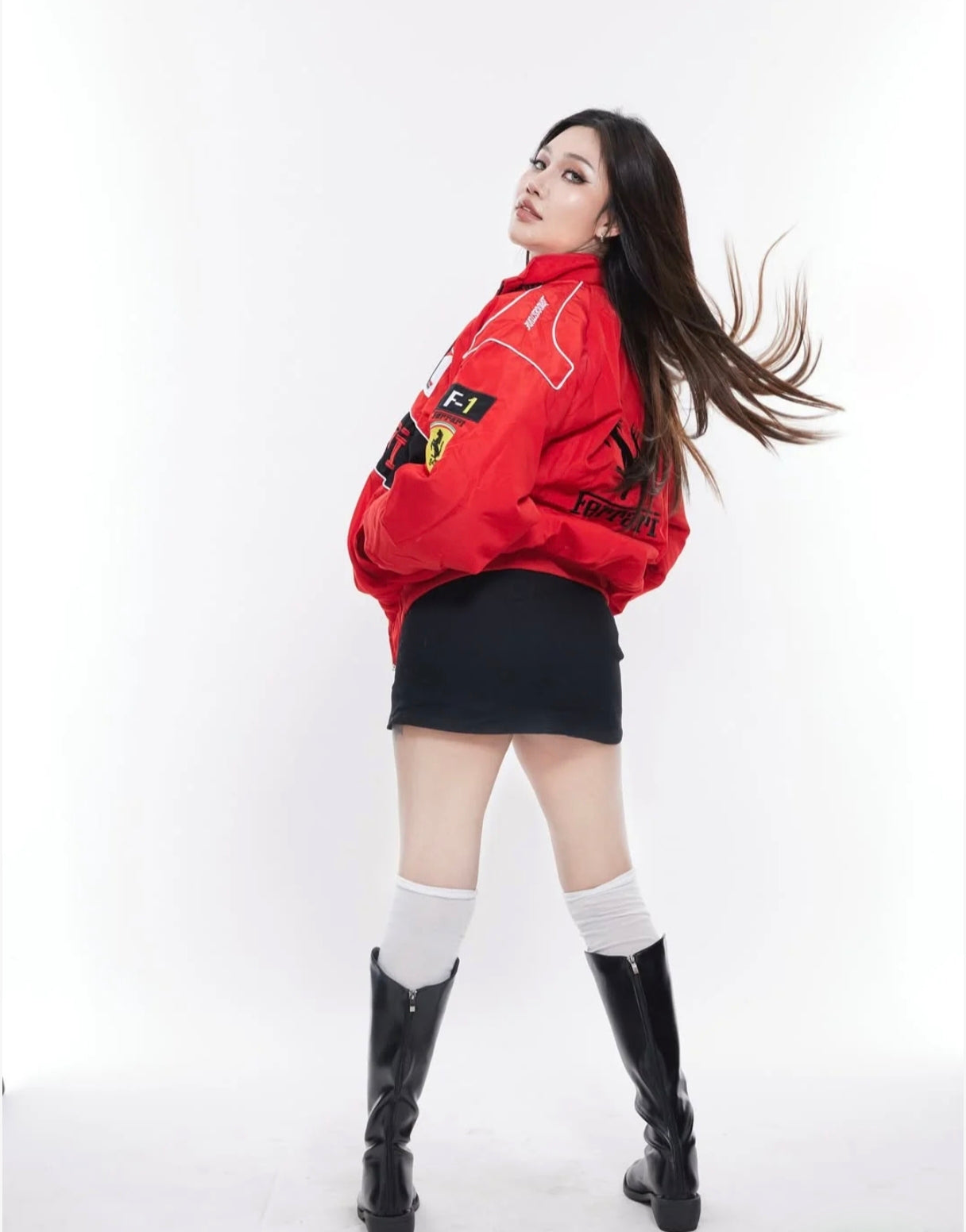 Elexwear Ferrari Red  Racing Jacket – Premium Red F1 Inspired Bomber Jacket | Unisex Streetwear | Winter Wear