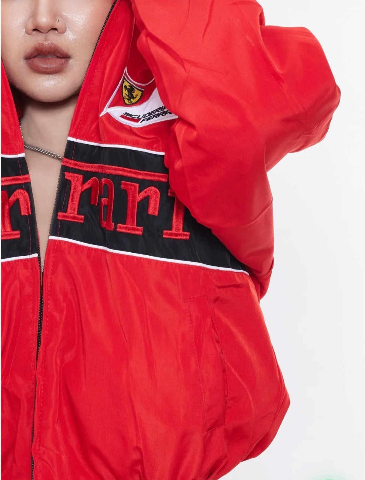 Elexwear Ferrari Red  Racing Jacket – Premium Red F1 Inspired Bomber Jacket | Unisex Streetwear | Winter Wear