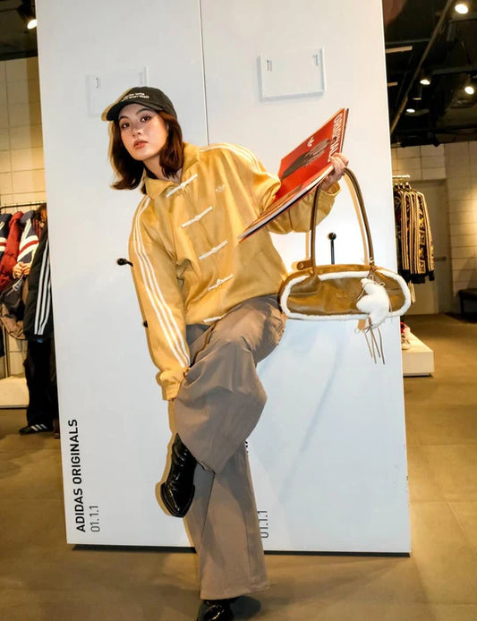 Adidas Mustard Toggle Track Jacket – Vintage Y2K Streetwear | Elexwear