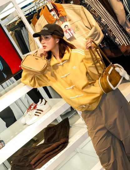 Adidas Mustard Toggle Track Jacket – Vintage Y2K Streetwear | Elexwear