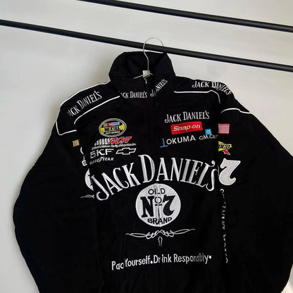 Jack Daniel’s Old No.7 DTF Print Racing Jacket – Black Edition