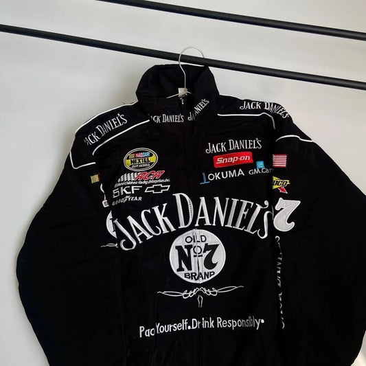 Jack Daniel’s Old No.7 DTF Print Racing Jacket – Black Edition