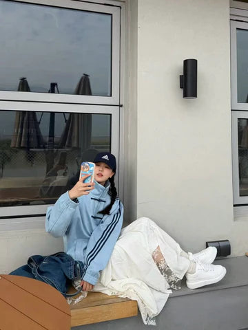 Adidas Sky Blue Toggle Track Jacket – Vintage Streetwear Edition | Elexwear