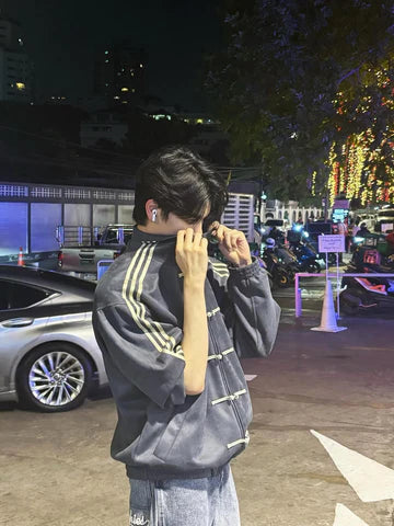 Adidas Charcoal Grey Toggle Jacket – Vintage Y2K Streetwear | Elexwear