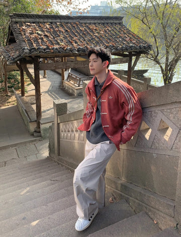 Adidas Rust Red Toggle Jacket – Vintage Y2K Streetwear | Elexwear